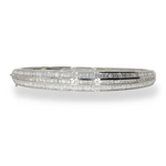 Load image into Gallery viewer, 3.07 CT natural round and straight baguette cut diamond bangle set in 18kt white gold, featuring a sophisticated and elegant design.