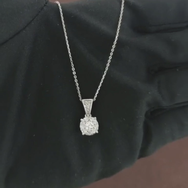 0.34 CT Natural Round Cut Diamond Pendant__video