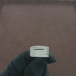 Load and play video in Gallery viewer, Video showcasing a 1.17 carat natural round cut diamond ring with a unique 6-line parallel band design. The diamond sparkles brilliantly, while the band features a sleek and modern design with six parallel lines, offering a contemporary twist.
